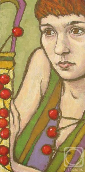Sayfutdinova Larisa. Self-portrait with sweet cherries