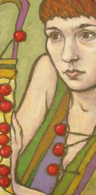 Self-portrait with sweet cherries. Sayfutdinova Larisa