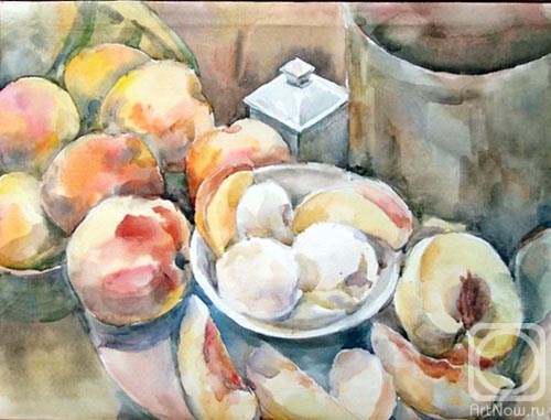 Kulik Darya. Still life with peaches