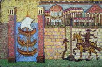 Saint Georgy and dragon. Color Study (detail). Yudaev-Racei Yuri