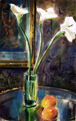 Still life with cala lily flowers (Flowers Still Life). Chistyakov Yuri