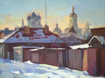 Winter morning. View of the Vysotsky Monastery. Kaminskiy Aleksey