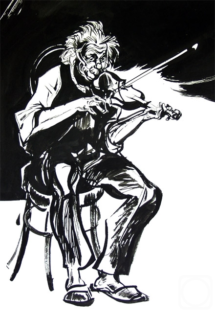 Vrublevski Yuri. Albert Einstein. Playing the violin