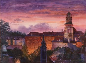 Sunset over the city