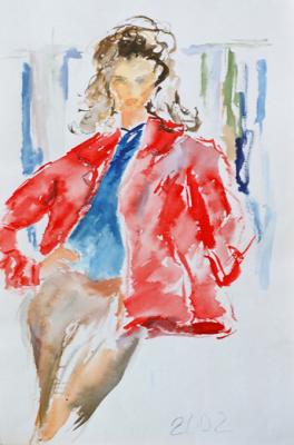 Girl in a red jacket