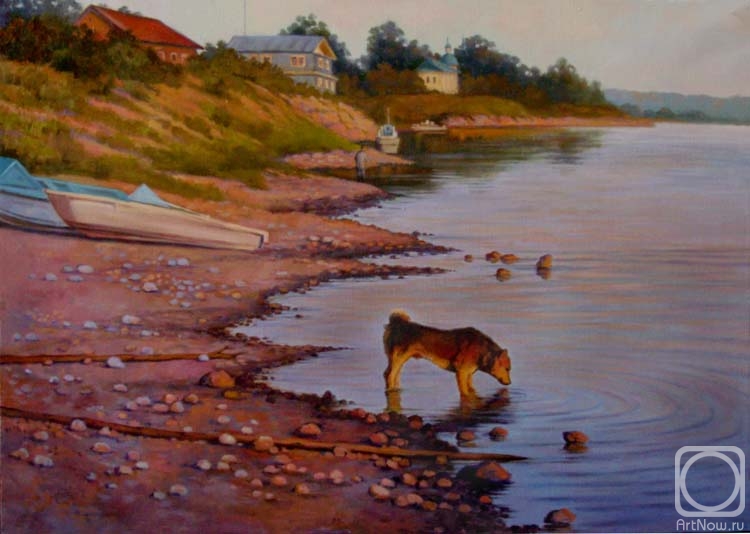 Shumakova Elena. Sunset on the Sukhona River