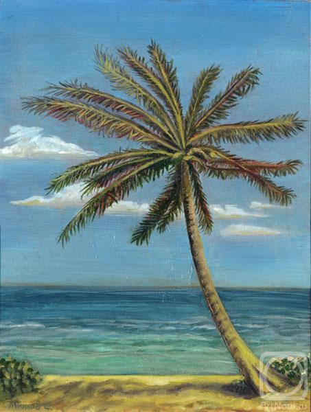 Minkov Sergey. Tropical Landscape with a Palm-tree