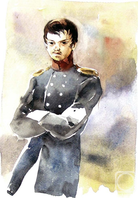 Vrublevski Yuri. Portrait of M. Lermontov. Youth