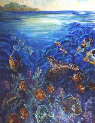 Fishes. The underwater world (Ocean Bottom). Rezanova-Velichkina Olga