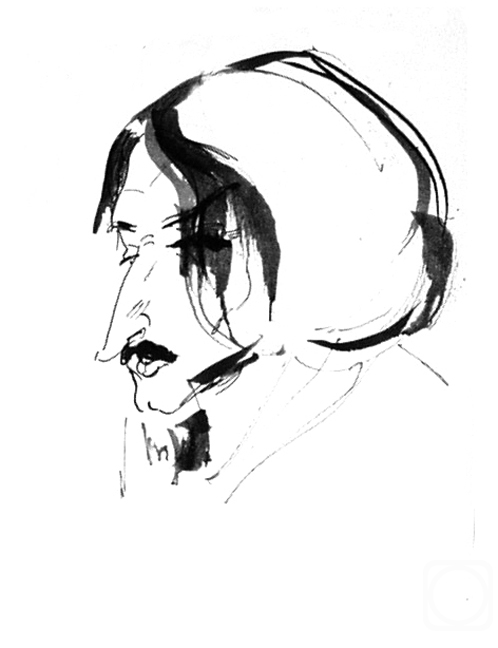 Vrublevski Yuri. A sketch for the portrait of N. Gogol