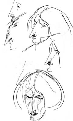 A sketch for the portrait of N. Gogol