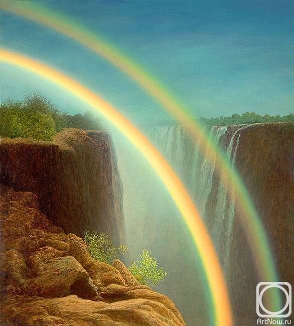 Koryagin Gennady. Rainbow in the waterfall