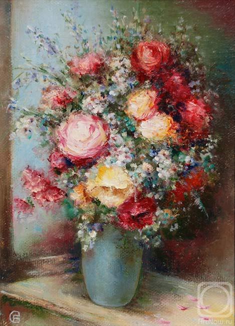 Komzolova Galina. Roses and field flowers