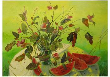 The still-life with a water melon. Rasteryaev Viacheslav