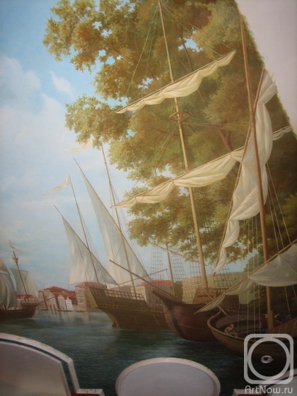 Kuchina Nataliya. Ships (fragment of the painting "Venice")