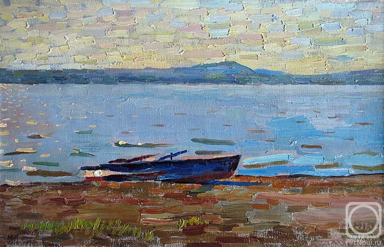 Yudaev-Racei Yuri. Blue Boat. September Sun Light on Dniester