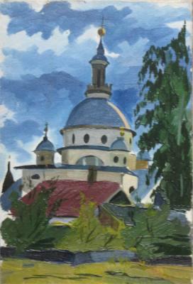 The dome of the temple and the house. Lebedev Denis