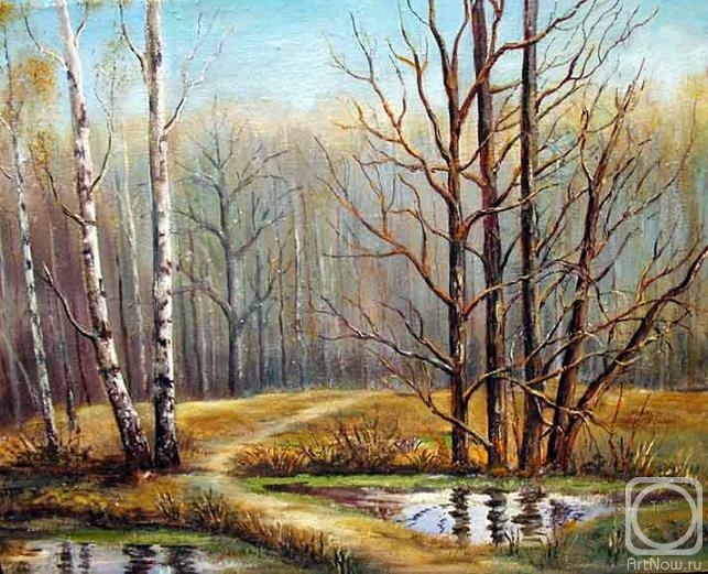 Ранней весной в березовой роще можно найти. Воробьёв художник пейзажист. Пейзажи Ольги Воробьевой. Весенний лес живопись.