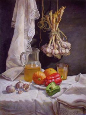 Still life with garlic. Shumakova Elena
