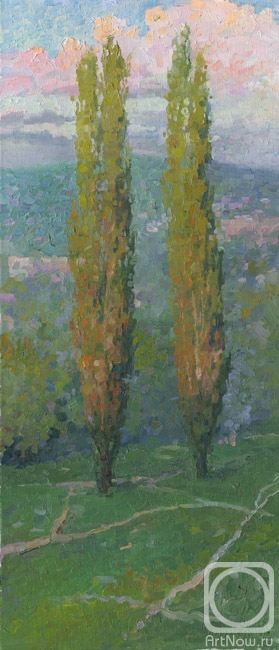 Chernov Denis. Two Poplars. Sunset