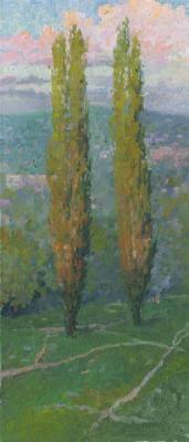 Two Poplars. Sunset. Chernov Denis