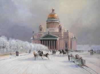 St. Isaac's Cathedral on a frosty day. 1891. Aivazovsky (copy). Kulikov Vladimir