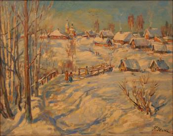 Village in winter. K.Yuon (copy) (). Lunev Valeriy