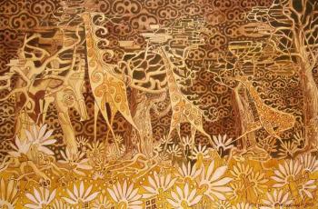 Family of giraffes (right part of the triptych "Savannah"). Akindinov Alexey