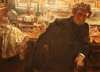Portrait of the artist of the restorer A.M.Nikiforov (). Lunev Valeriy