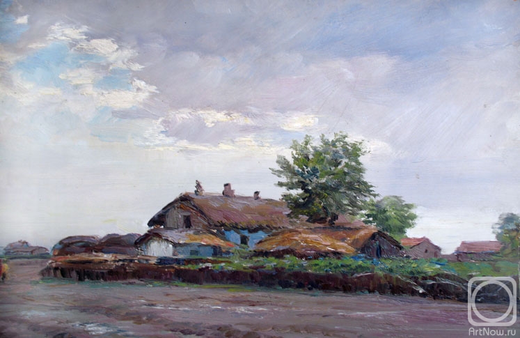 Petrov Vladimir. Farm with reed roofs