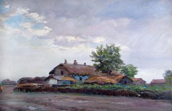 Farm with reed roofs. Petrov Vladimir