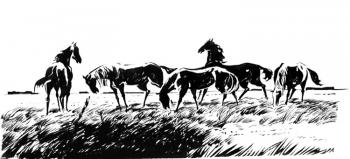 Steppe horses. Vrublevski Yuri