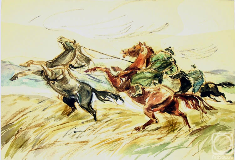 Vrublevski Yuri. Selengin steppe. Horse taming
