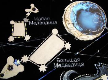 Map of constellations of small children. The project design of walls in children's entertainment center of the Cosmos" (fragment). Lutokhina Ekaterina