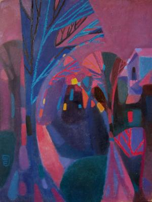 A night with a pink sky. Shipilova Elena