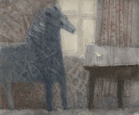 Novikov Vladimir. Dark blue horse