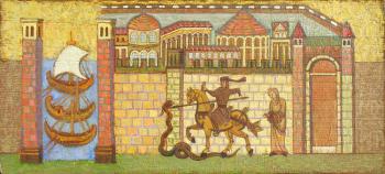 Saint Georgy and dragon. Color Study (Byzantion). Yudaev-Racei Yuri