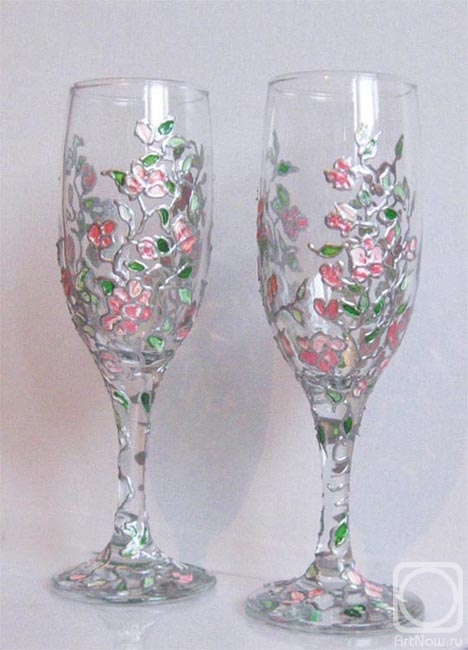 Bystrova Anastasia. Champagne glasses "Apple blossom"