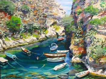 B24. Boats in the rocks. Taormina. Ershov Vladimir