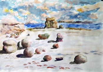 Large stones on the coast