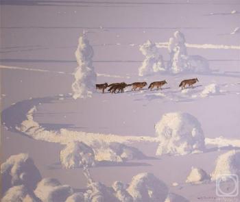 Wolfs in snow silence. Shevchuk Vasiliy