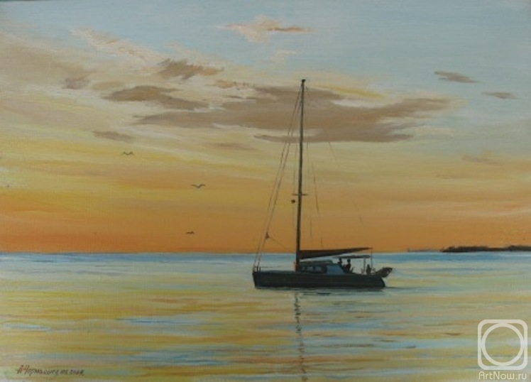 Chernyshev Andrei. Evening, yacht