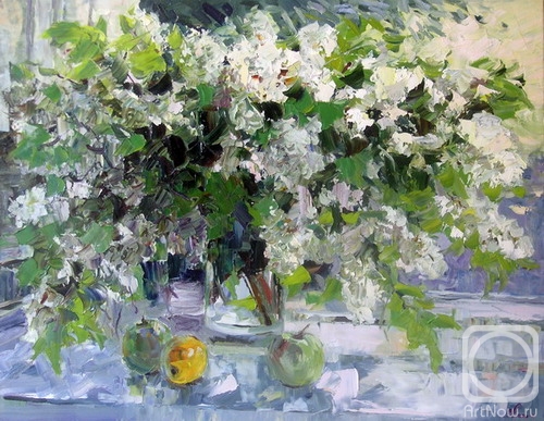Malykh Evgeny. The bouquet of the bird cherry tree branches