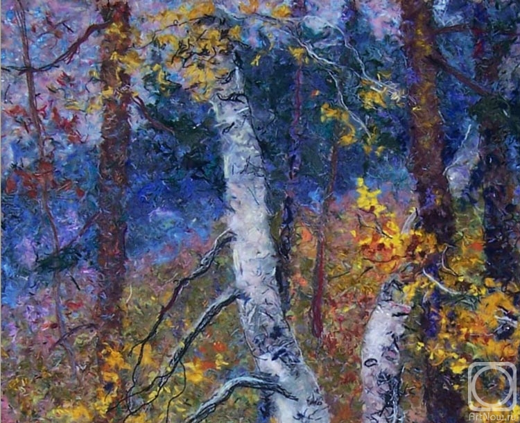 Hitkova Lyubov. Forest stream. Fragment