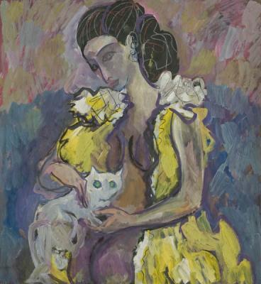 Woman with a cat. Tretyakov Victor