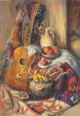 The Armenian still-life with a guitar. Khachatryan Meruzhan