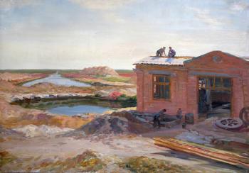 A pumping station is being built. Petrov Vladimir