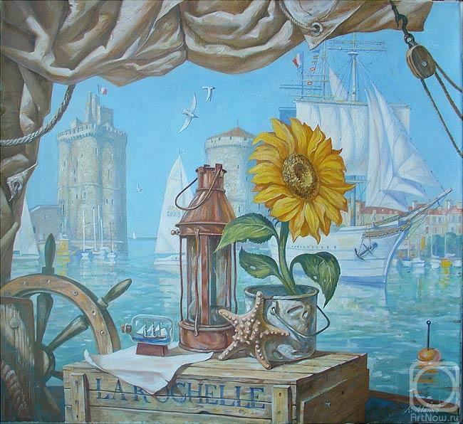 Alanne Kirill. Still life on the background of the harbor