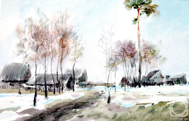 Vrublevski Yuri. Village of Russian North. March, 88