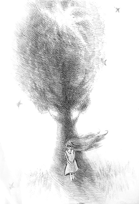 Девочка и Утро» картина Виноградовой Марии (бумага, ручка) — купить на  ArtNow.ru